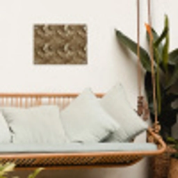 Organisch - Patroon - Bladeren - Goud tuinposter los doek klein 239 -sfeer7
