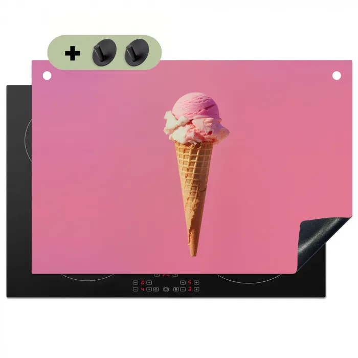 Hoorntje - Schepijs - Roze Inductie beschemer met haakjes klein -3d