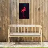 Flamingo - Roze - Neon - Licht Tuinposter op houten frame 2 cm dik klein -sfeer4