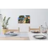 Huizen - Mozaïek - Sinaasappelbomen - Zee Muursticker klein -eettafel