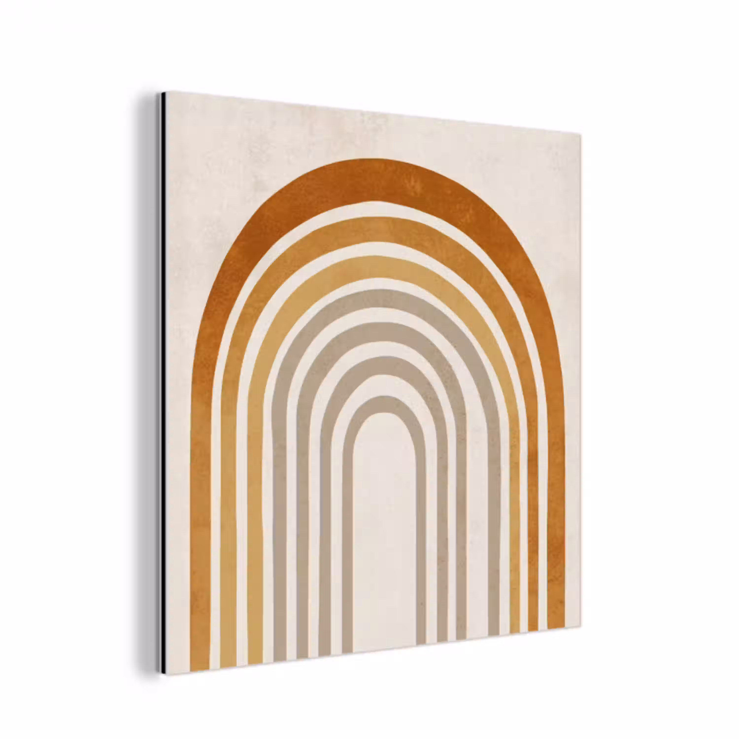 Minimalistisch - Boog - Lijnen - Beige aluminium wit klein -3d