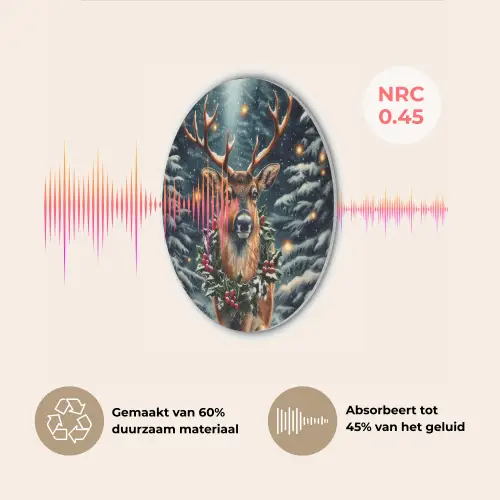 Kerst - Magie - Bos - Kleurrijk Akoestische PET Vilt - Rond klein -USP_NL