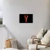 Kreeft - Glossier Rood - Zwart Tuinposter op houten frame 2 cm dik klein -sfeer1