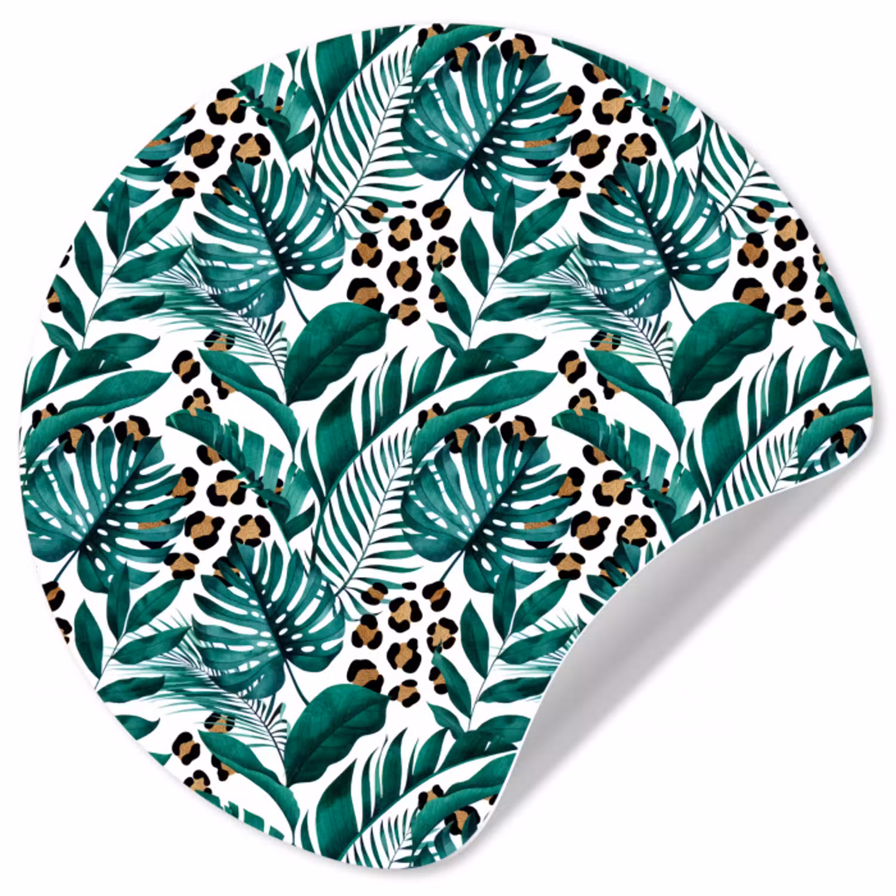 Inductie beschermer - Panterprint - Bladeren - Jungle - Afdekplaat voor kookplaat Wandcirkel behangsticker middel -3d