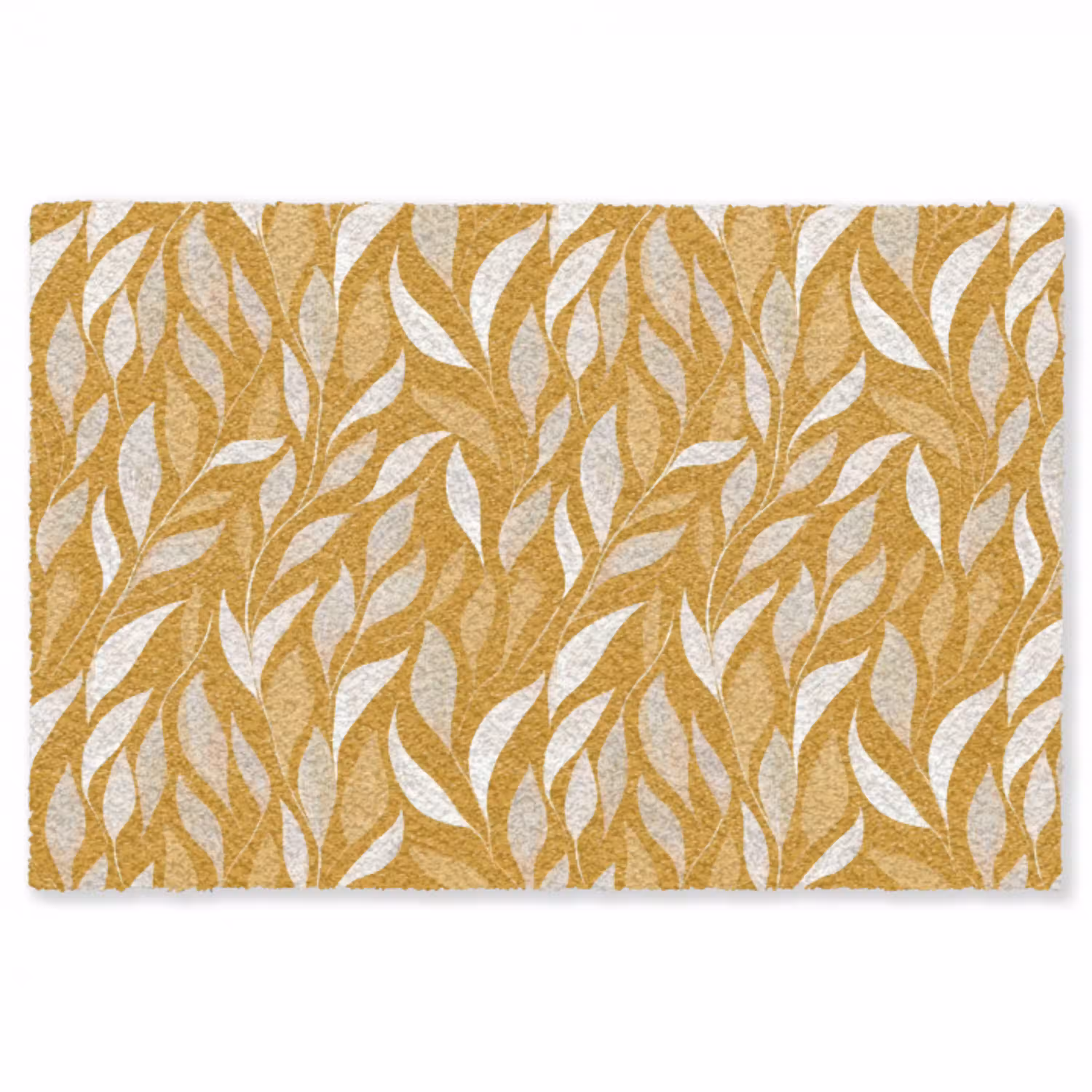 Bladeren - Patroon - Geel Vloerkleed Rechthoek klein 1091 -3d