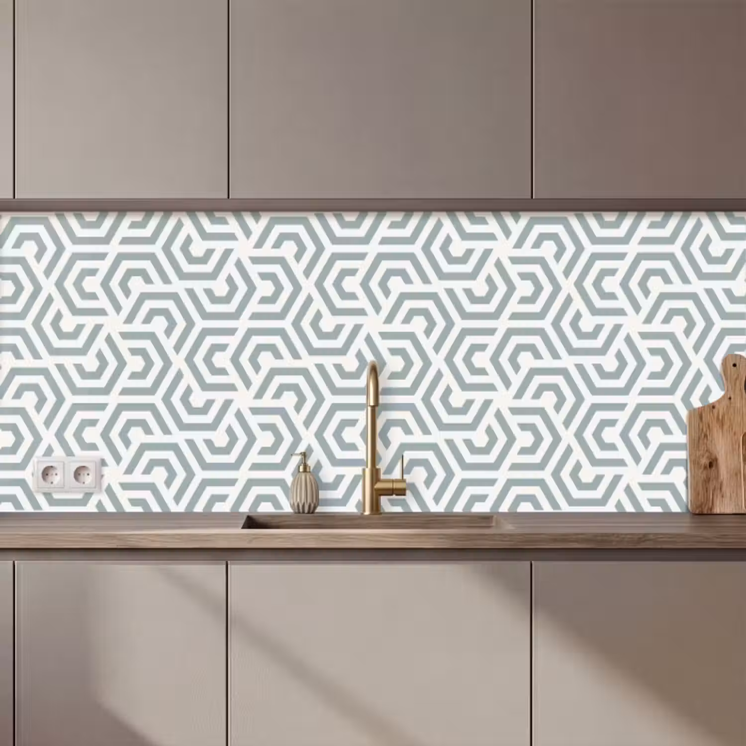 Küchenrückwand - Design - Linie - Muster - Grün