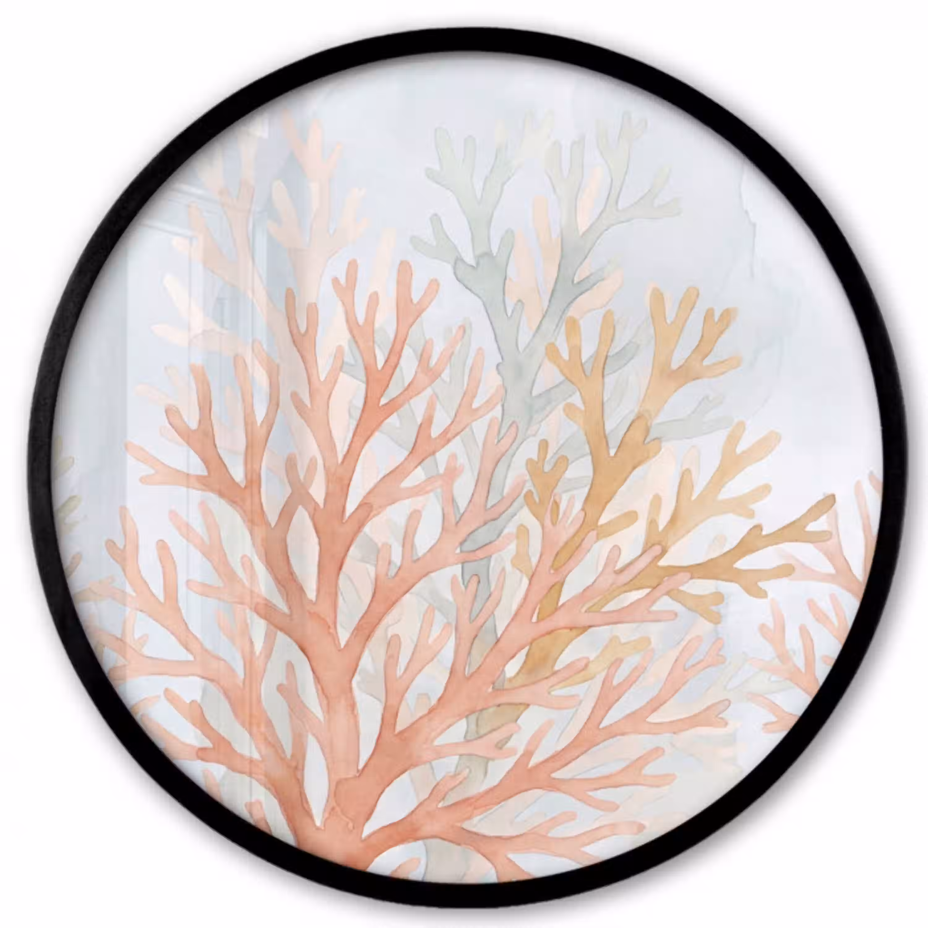 Natuur - Abstract - Aquarel - Organisch - Warm Fotolijst rond zonder passe partout klein -3d