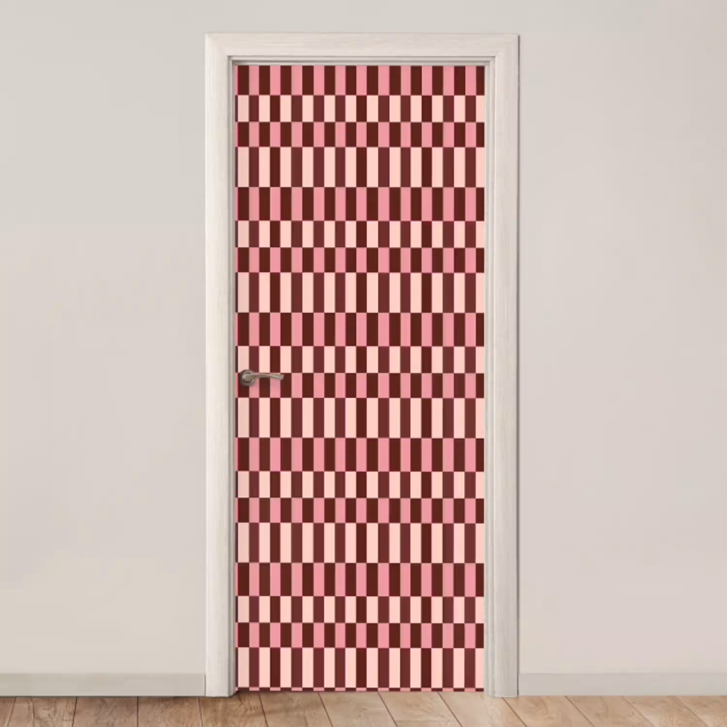Roze - Rood - Blokjes deurposter klein 289 -3d_beige