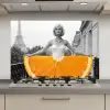 Sinaasappel - Eiffeltoren - Vrouw keuken achterwand spatscherm klein -3d_website