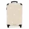 Beige achtergrond met witte bloemetjes NBS - Handbagage koffer - Kinderen Unisex middel -productfoto_recht