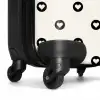 Valentijn hartjes cirkelpatroon zwart wit NBS - Handbagage koffer - Kinderen Unisex middel -wiel