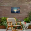 Meeuwen - Zee - Wolken -Blauw Tuinposter op houten frame 2 cm dik klein -sfeer3