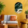 Marmerlook - Goud - Groen - Glitter - Design - Marmer Wandcirkel Ovaal Forex klein -sfeer4