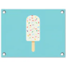 Ijsje - Stokje - Sprinkles - Lichtblauw tuinposter los doek klein -3d