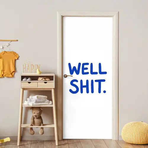 Blauw - Quote - Wit deurposter klein -sfeer4