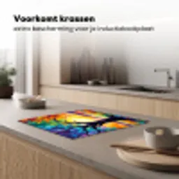 Boom - Landschap - Natuur - Abstract - Kleurrijk Inductie beschermer vinyl 3mm middel -sfeer1