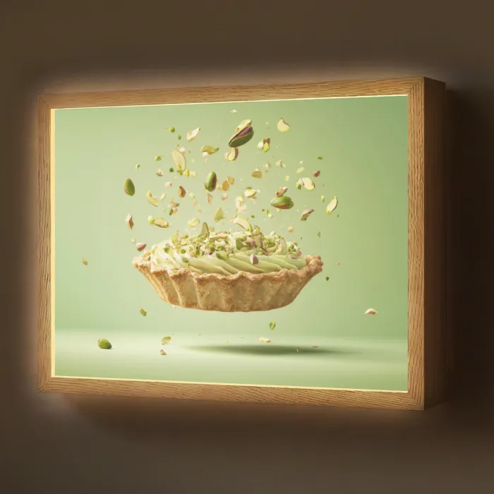 Pistache - Taart - Noten - Eten Light Box met batterij (Wandlamp) middel -z3d_website