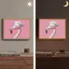Flamingo - Roze - Koksmuts - Vogel Light Box met batterij (Wandlamp) middel -sfeer3