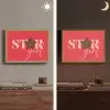 Star girl - Rood - Panter - Ster Light Box met batterij (Wandlamp) middel -sfeer3