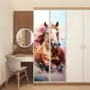 Paard - Meisjes - Blauw - Roze deurposter klein -sfeer3
