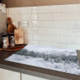 Weg - Bergen - Sneeuw - Naaldbos - Avontuurlijk Inductie beschermer vinyl 3mm klein -sfeer3