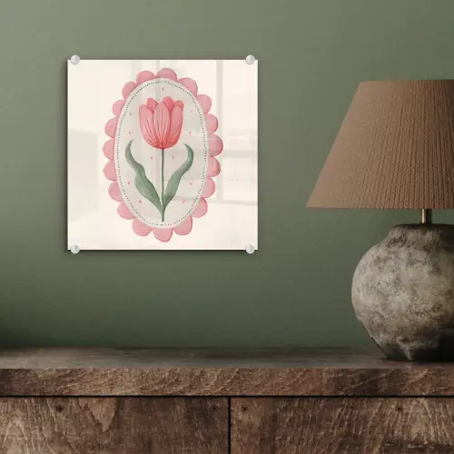 Tulp - Lijst - Ovaal - Illustratie plexiglas 5mm klein -sfeer3