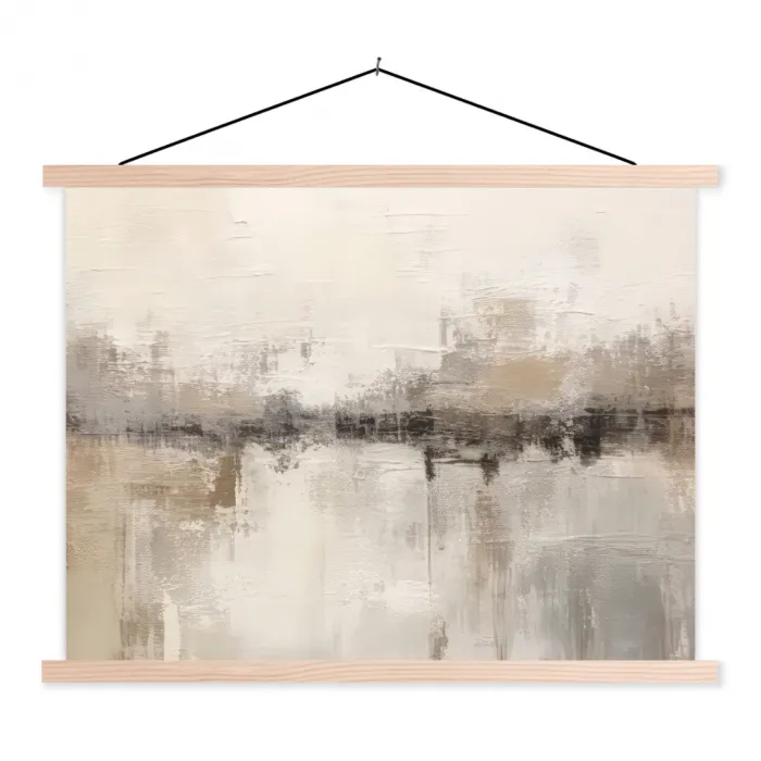Moderne kunst - Abstract - Beige textielposter latten blank klein -3d