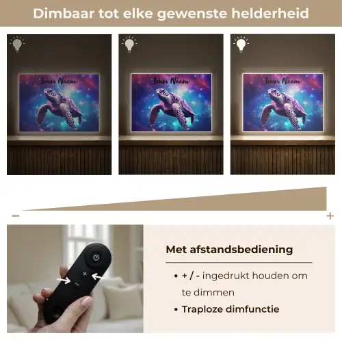 Schildpad - Dier - Galaxy - Ruimte Light Box met batterij (Wandlamp kind) middel -USP_dimbaarNL