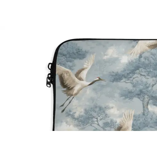 Wolken - Kraanvogels - Blauw laptophoes neopreen klein 279 -detail