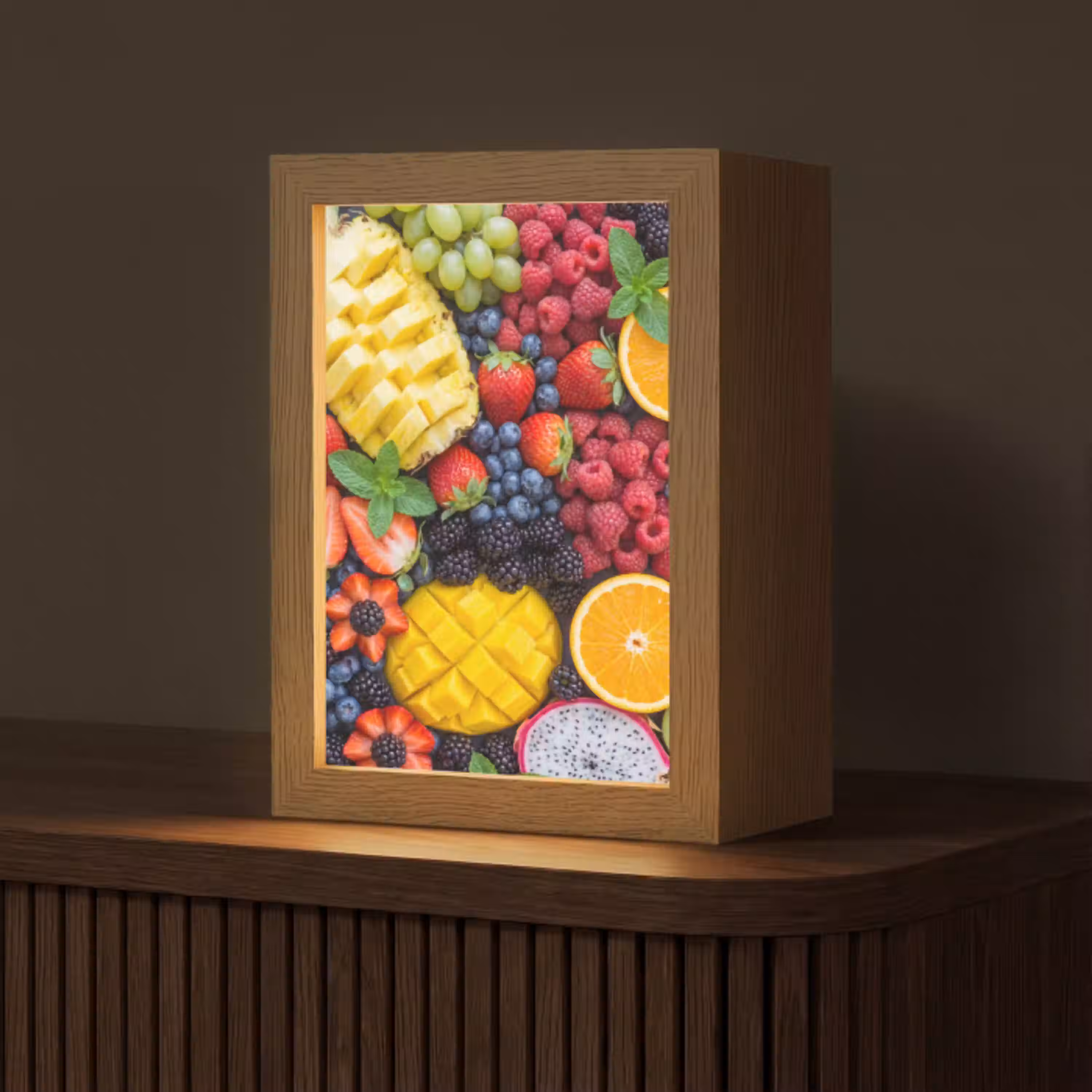 Fruit - Vers - Kleurrijk - Eten Light Box met kabel (Tafellamp) klein -z3d_website