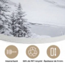 Rivier - Bevroren - Landschap - Winter Akoestische PET Vilt - Rond klein -closeup_FR
