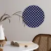 Oceaan - Schelp - Blauw - Wit Wandcirkel behangsticker klein 186 -sfeer3