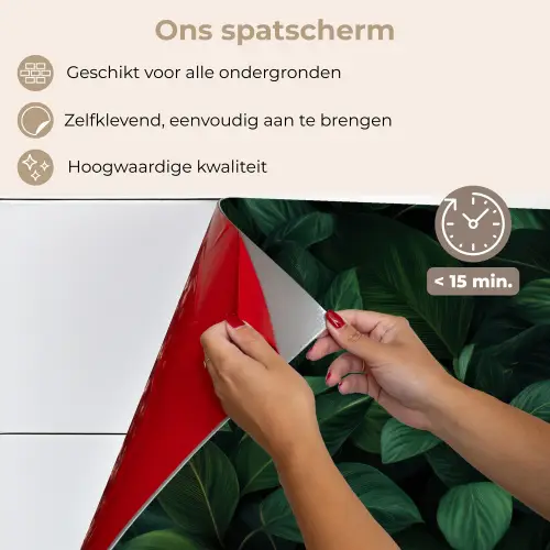 Bladeren - Ovaal - Groen - Nerven keuken achterwand spatscherm klein -spatscherm_NL