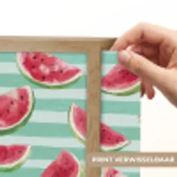 Watermeloen - Strepen - Groen Light Box met batterij (Wandlamp) middel 907 -USP_websiteprintNL