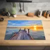 Water - Steiger - Vogels - Zonsondergang - Horizon Inductie beschermer vinyl 3mm klein -sfeer5