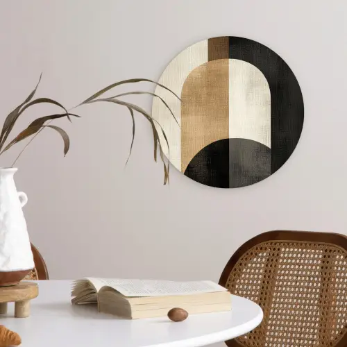 Geometrische - Vormen - Wit Wandcirkel kunststof plaat 5mm dik klein -sfeer4