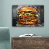 Burger - Eten - Kunst - Grijs - Graffiti canvas 2cm klein -sfeer4