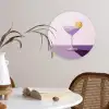 Cocktail - Paars - Minimalistisch - Citroen Wandcirkel plexiglas klein -sfeer4