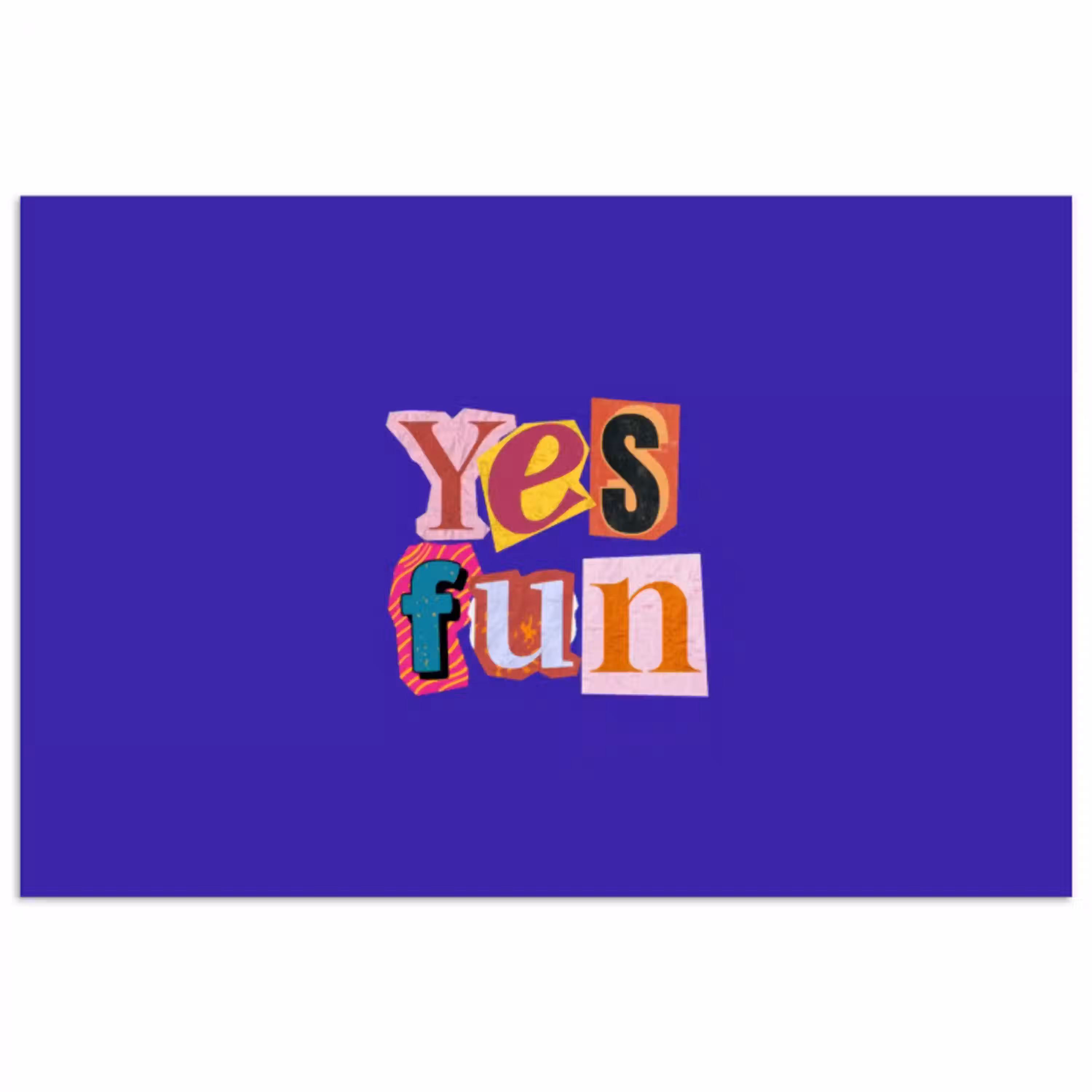 Yes fun - Kleurrijk - Collage-stijl poster papier klein -3d