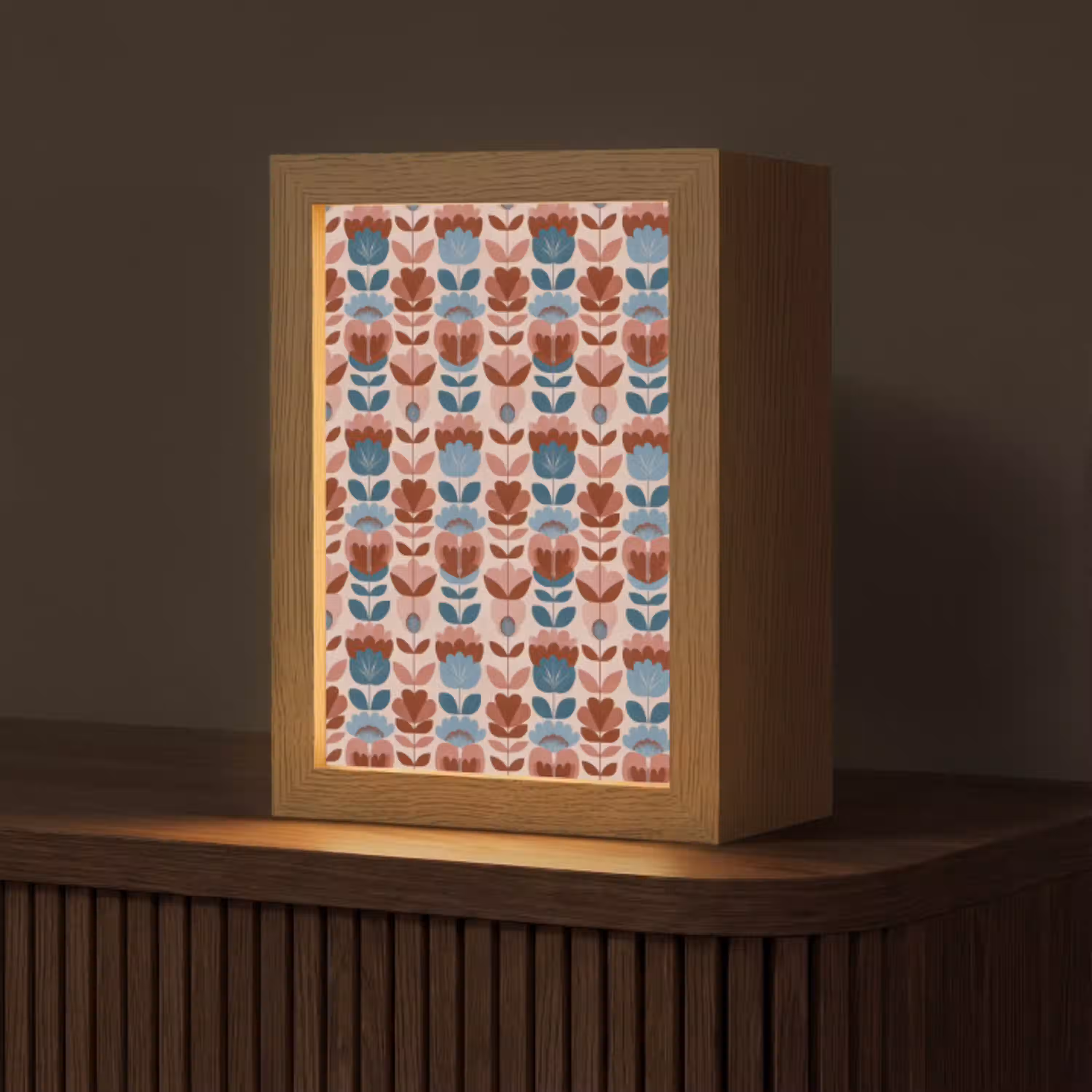 Vintage - Motief - Kleurrijk Light Box met kabel (Tafellamp) klein 925 -z3d_website