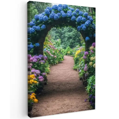 Doorkijk - Bloemen - Hortensia - Pad canvas 2cm klein -z3d