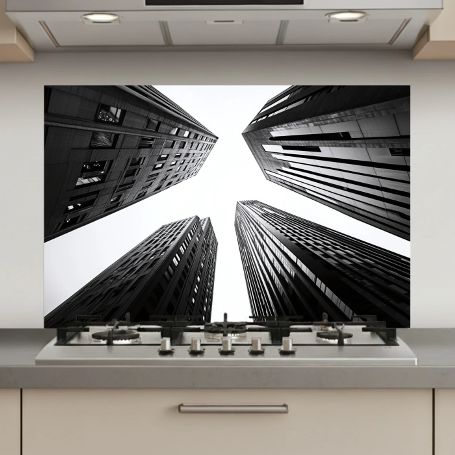 Gebouwen - Lucht - Zwart keuken achterwand spatscherm klein -3d_website