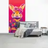 Konijn - Bloemen - Kleurrijk - Kimono fotobehang vinyl groot -slaapkamer