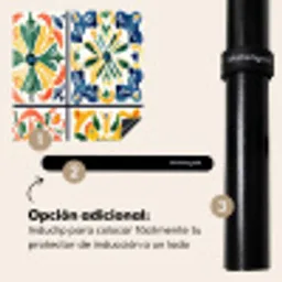Spaans - Tegels - Keramiek - Bloemen Inductie beschermer vinyl 3mm middel -zzzzzzz-induclip_ES