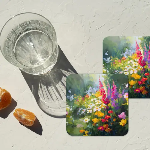 Zomertuin - Sfeervol - Bloemen onderzetter kurk middel -sfeer4