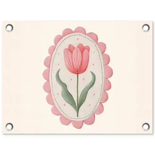 Tulp - Lijst - Ovaal - Illustratie tuinposter los doek klein -3d