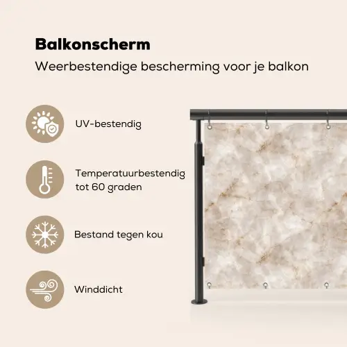 Marmer - Patroon - Klassiek Balkonbeschermer Duitsland klein 596 -specs_NL