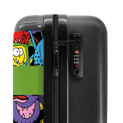 Monsters met Felle Kleuren NBS - Handbagage koffer - Kinderen Unisex middel -slot