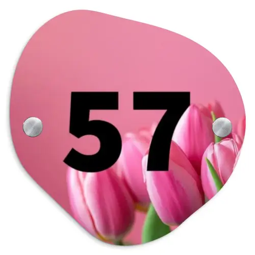 Roze tulpen - Traditioneel Naambord Organisch middel -3d