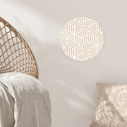 Beige - Geometrie - Patronen - Abstract Wandcirkel behangsticker klein 186 -sfeer4